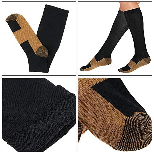 3 Pirs Copper Compression Socks for Men & Women (20-30 mmHg) Best Graduated Athletic Fit for Running, Nurses, Flight Travel & Maternity Pregnancy - Boost Stamina, Circulation & Recovery L/XL - NewNest Australia