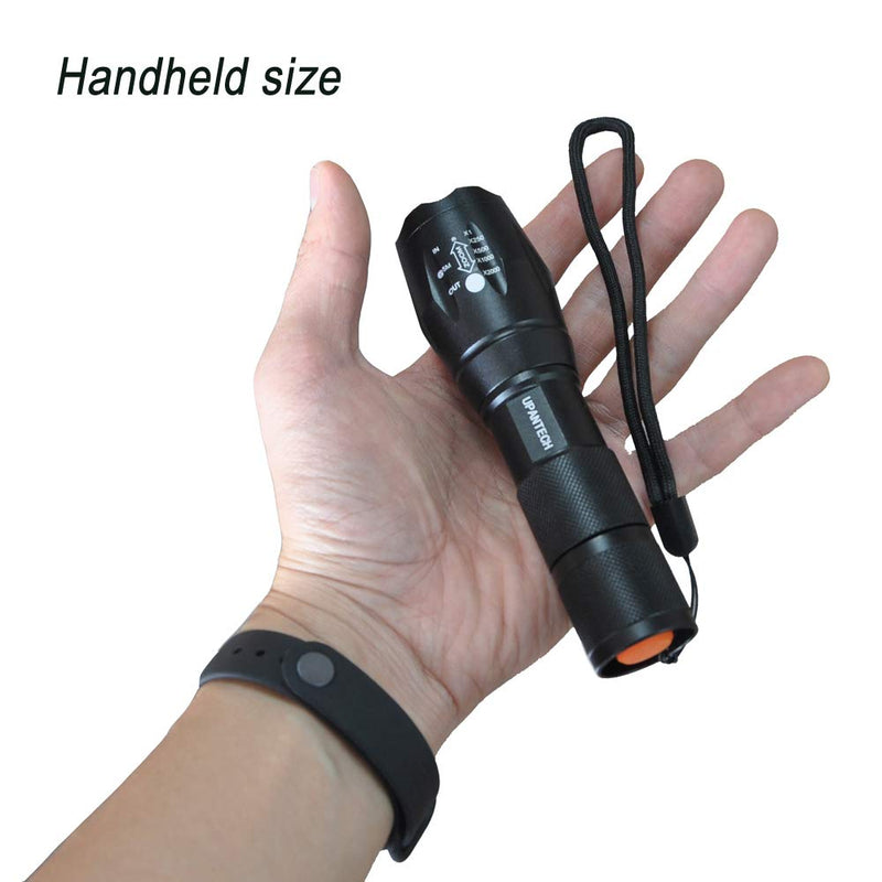 UPANTECH Tactical Flashlight (one pair) High Lumens T6 LED Zoomable Aluminum Alloy Portable Flash Light With Holsters Holder For Emergency Camping Hiking (2 flashlights,batteries not included) - NewNest Australia