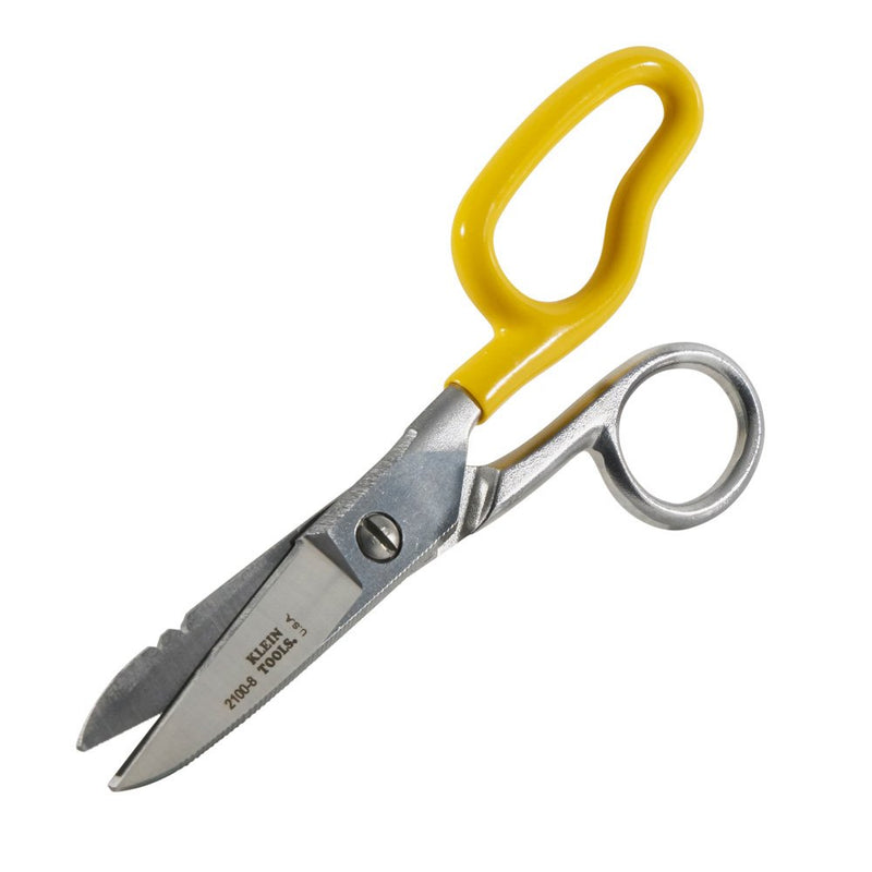 Klein Tools 2100-8 Scissors, Electrician Free Fall Snips, Stainless Steel Cut 19 and 23 AWG Electrical Communication Wire, Cable and Cordage Free-Fall Snip - NewNest Australia