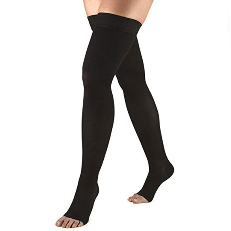 PEDIMEND Thigh High Compression Stockings (1PAIR) | Anti-Fatigue Slimming Compression Socks | Best for Varicose Veins, Edema, Pregnancy (Thigh High Compression Stocking, Black) 2 Count (Pack of 1) - NewNest Australia