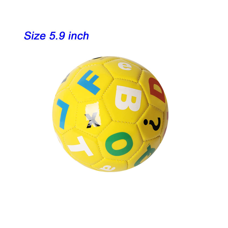 Soccer Ball Size 2 Yellow with Random Letter and Number Suitable for Kids Toddler Boy Gift Training Practice 2-6 Years Old - NewNest Australia