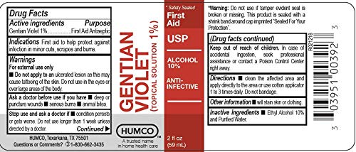 Humco K967380 Gentian Violet (TOPICAL SOLUTION 1%) 2 FL OZ, Pack of 1 - NewNest Australia