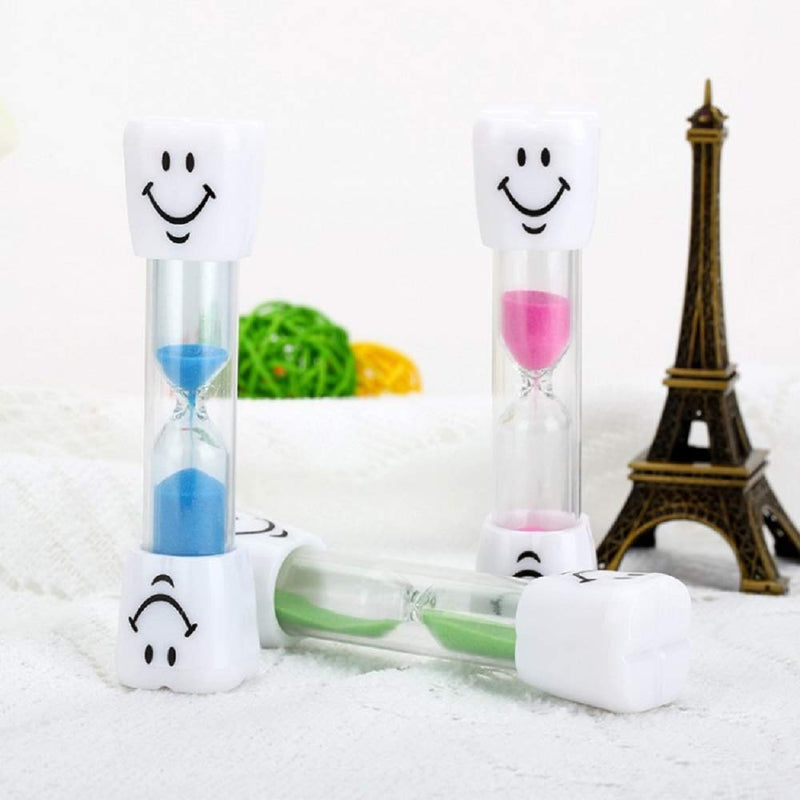 NewNest Australia - Qpower Smiley Tooth Brushing Sand Timer Set for Kids and Teens Assorted Colors (2min, 7pcs) 