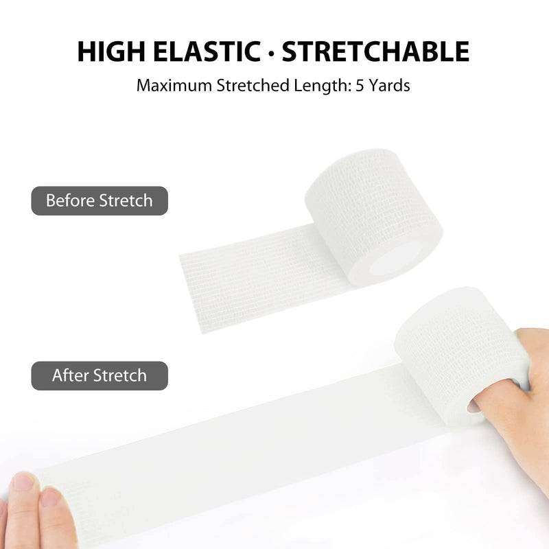 FriCARE Nonwoven Self-Adhesive Bandage, Self-Adherent Cohesive First Aid Medical Wrap, Elastic Athletic/Vet Tape for Wrist 2 Inches Wide 2 Inch x 5 Yards White - NewNest Australia