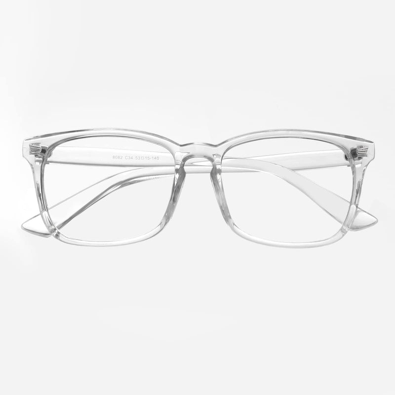 GQUEEN Horn Glasses Glasses Without Strength Fake Glasses Nerd Glasses Women Men UV400 PE2 1 Transparent - NewNest Australia