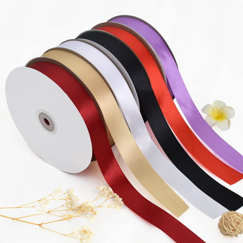 TONIFUL 1 Inch x 100yds Black Satin Ribbon Wide Solid Fabric Ribbons Roll for Valentine's Day Gift Wrapping Invitation Floral Bouquets Hair Crafts Sewing Wedding New Year Eve Party Decoration - NewNest Australia