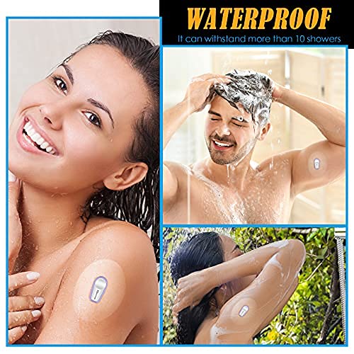 64 Pcs Shower Waterproof Patches Transparent Waterproof G6 Adhesive Patches Clear Sensor Covers Patch for G6 Overpatch Sticker Long Lasting Sweatproof Continuous Glucose Monitor Protection, Pink Blue - NewNest Australia