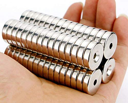 WOTOY 25 Pieces 10x3mm DIY Multi-Use Refrigerators Magnets with 3MM Hole for Fridge Door Whiteboard Map Round Hole Magnet - NewNest Australia