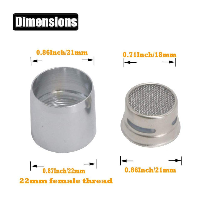 Kitchen Faucet Aerator,22mm /0.87 Inch Female Threaded Brass Housing Aerator with Plumber's Tape, Polished Chrome, 4 Pack - NewNest Australia