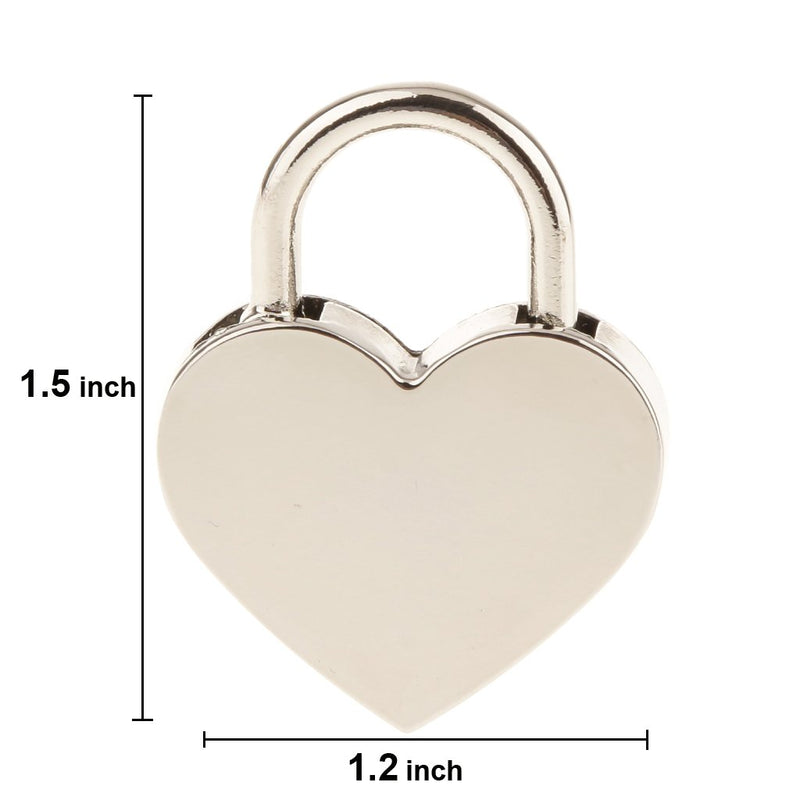 2 Pieces Small Metal Heart Shaped Padlock Mini Lock with Key for Jewelry Box Storage Box Diary Book,Silver - NewNest Australia