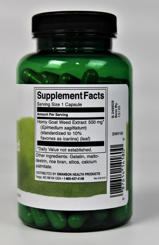 Swanson Horny Goat Weed Extract 500 Milligrams 120 Capsules - NewNest Australia