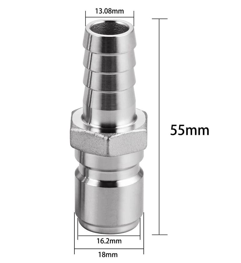 Stainless Steel Homebrew Fitting,1/2" Barb Male Quick Disconnect,Homebrewing Quick Connector.2 Pack - NewNest Australia