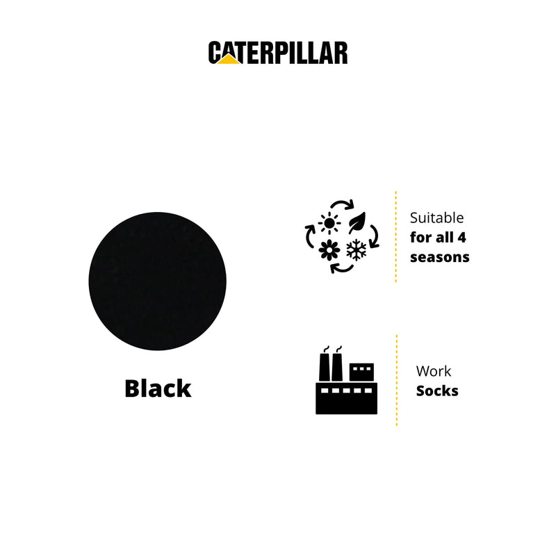 Caterpillar Diabetic Work Socks 6 Pairs Of Work Socks, Better Blood Circulation, Moisture-Wicking, Non-Tight, Reinforced Heel Tip, Cotton, Hand-Linked 43-46 Black - NewNest Australia
