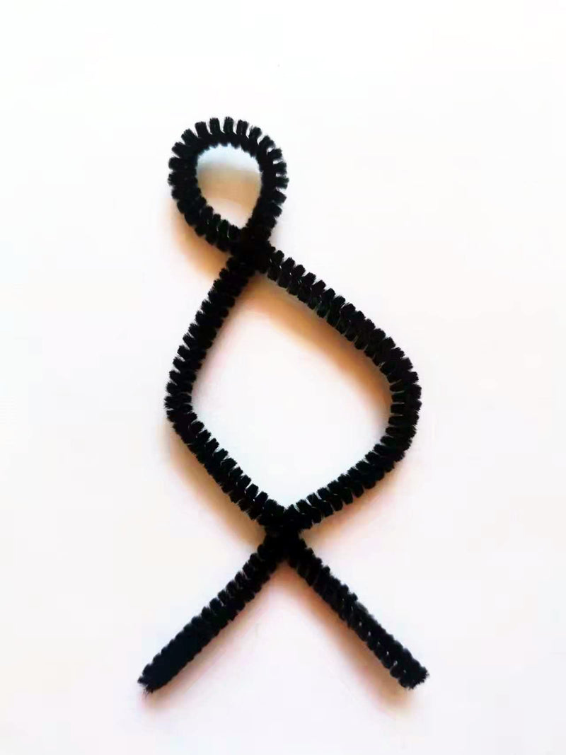 Black Pipe Cleaners 200 Pieces Chenille Stems for DIY Art Decorations Creative Craft (6 mm x 12 Inch) black - NewNest Australia