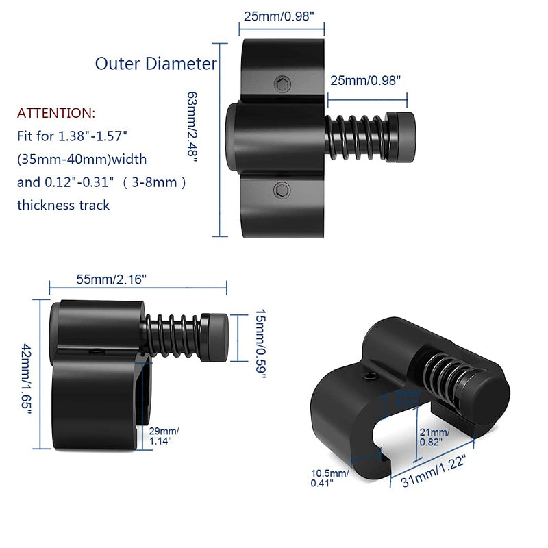 TSMST Sliding Barn Door Stopper for Track, Easy to Install,Upgrade Adjustable Spring Barn Door Stoppers 2pcs - NewNest Australia