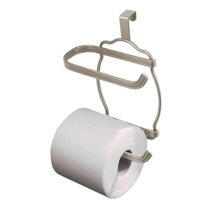 iDesign York Lyra Steel Over-the-Tank Toilet Paper Storage Dispenser - 7" x 4" x 9.5", Satin - NewNest Australia