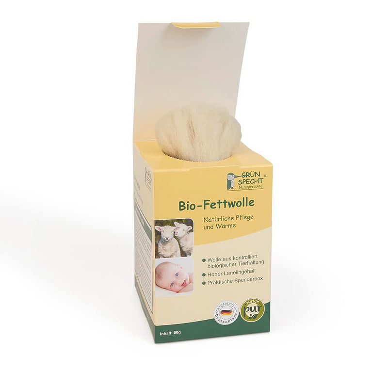 Gr√Únspecht Organic Fat Wool For The Care Of Sensitive Baby Bottoms And Stressed Nipples, Sheep'S Wool With A High Lanolin Content, Resealable Dispenser Box (638-00) - NewNest Australia