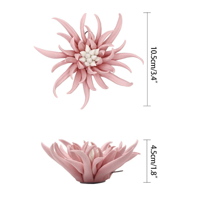 NewNest Australia - LSME 2 Pcs Ceramic 3D Wall Flower Decoration Sculpture Small for Bedroom Living Room Home Hallway Kitchen Dining Room M 