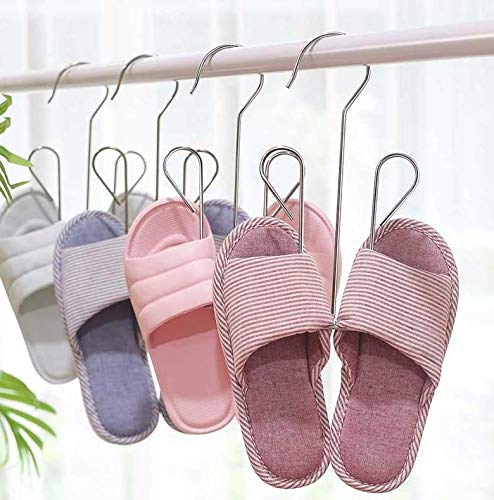 NewNest Australia - 5 Pack Stainless Steel Shoes Hanger Drying Rack for Dehumidifying Hanging Leather Shoes,Double Hook Design Drying Shelf Storage Organizer,Closet Organizer Storage 