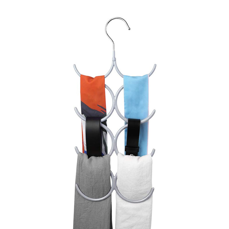 NewNest Australia - Yizhi Belt Rack Scarf Hanger Organizer Holder, Easy on/Off Sturdy Tie Rack Space Saving Belt Hanger, Non-Slip Accessories Storage Holder for Scarves, Shawls, Pashminas (1-Pack Grey) 1 
