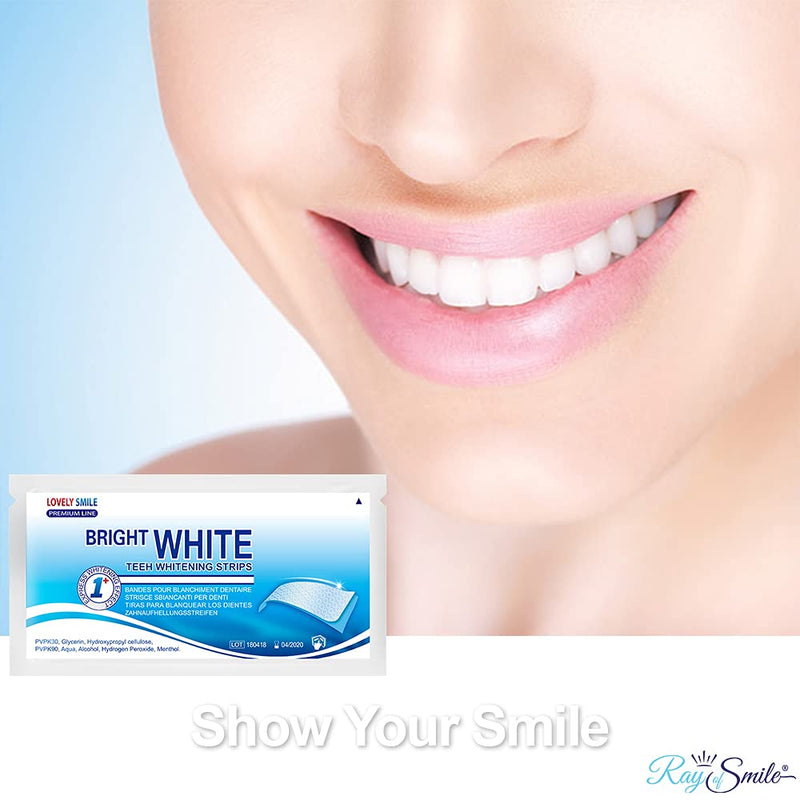 Lovely Smile - 28 Teeth Whitening Strips - Sensitivity Free - Express - Whiter Teeth in 1 Hour - Enamel Safe White Strips by Ray of Smile - NewNest Australia