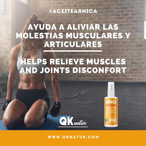 Qknatur - Arnica Spray With Devil'S Claw Extract 100 Ml Cold Effect Muscle Pain, Back, Shoulder, Feet, Knee, Contractures. With Essential Oils Of Wintergreen, Peppermint And Rosemary - NewNest Australia