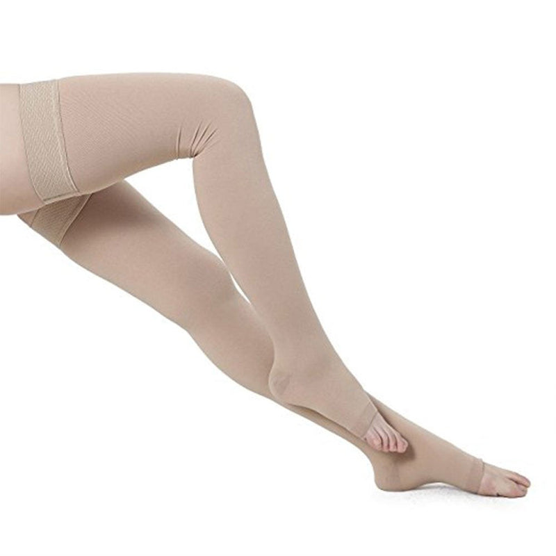 PEDIMEND Thigh High Compression Stockings (1PAIR) - Reduce Varicose Veins - Effective Relief from Tightness & Muscle Soreness - (Thigh High Compression Stocking, Beige) 2 Count (Pack of 1) - NewNest Australia