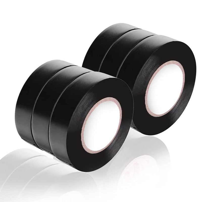 Black Electrical Tape 6 Pack Each Roll 0.6" x 50' - Viaky High End Industrial Grade - Rated to 176 Degrees & 600 Volts - Vinyl Insulating Backing - Perfect for Electric Wiring Projects 6 black - NewNest Australia