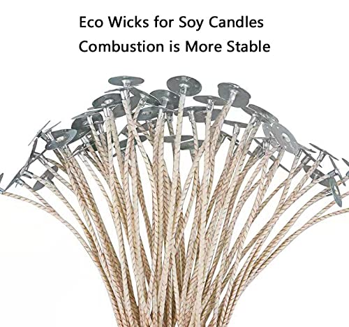 100pcs ECO14 Wicks for Soy Candles, 6 inch Pre-Waxed Candle Wick for Candle Making,CD18 Thick Candle Wick with Base - NewNest Australia