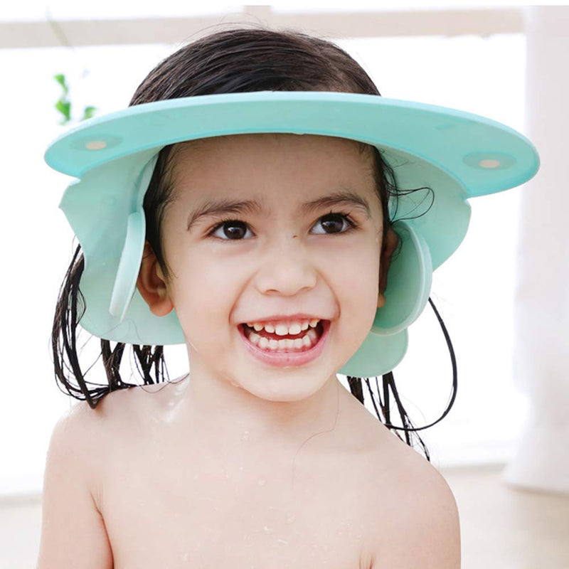 Baby Shampoo Shower Cap wash Bath Shield Visor Hat Adjustable Bathing tub Head Hair Rinser Protection Toddler and Kids (Blue) Blue - NewNest Australia