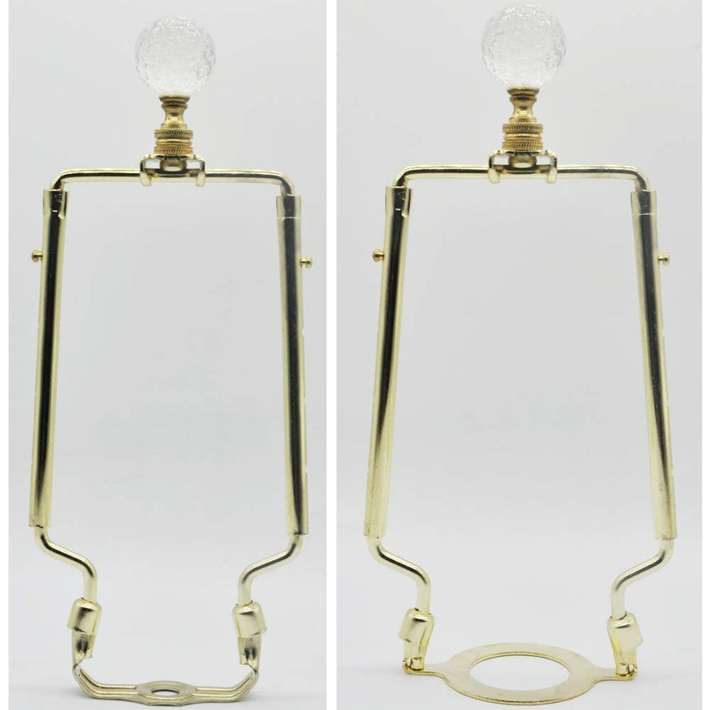 7 8 9 10 inch Lamp Shade Harp Holder,Adjustable Gold Lamp Harp Fits both E26 Light Base UNO Fitter Adapter and Saddle Base,Brass Color UNO Fitter Adapter Finial Set - NewNest Australia