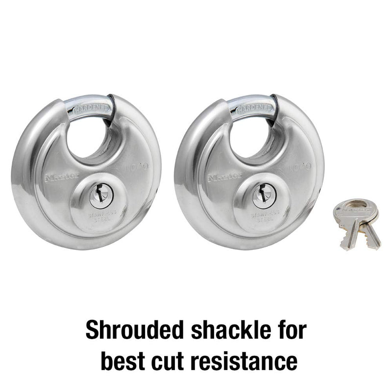 Master Lock 40T Stainless Steel Discus Padlock, 2 Pack 2 Pack - Keyed Alike - NewNest Australia