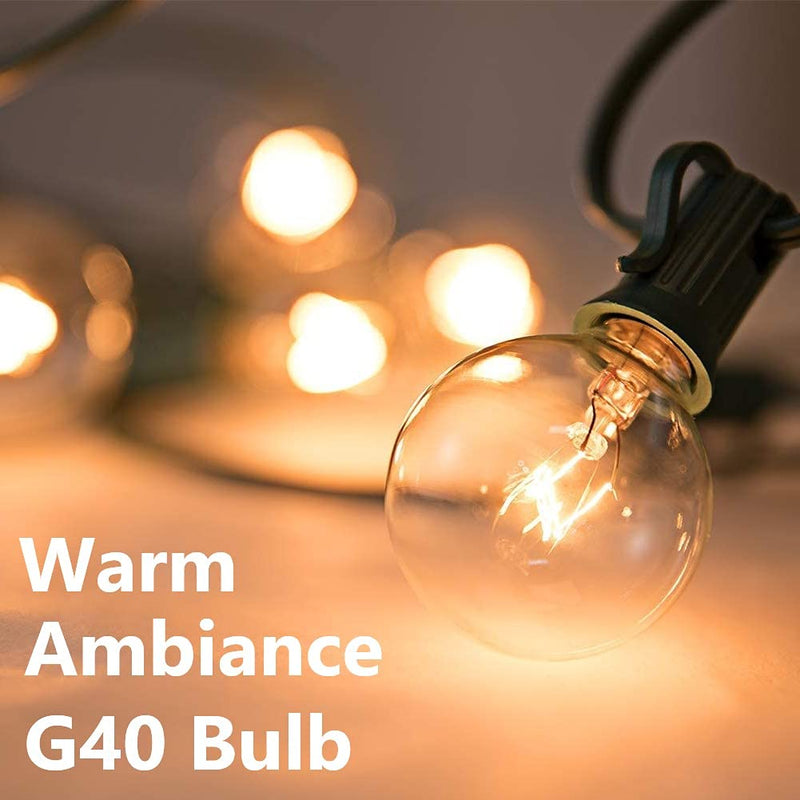 25 Pack Replacement Light Bulbs, G40 5 Watt Light Bulbs for E12 Candelabra Screw Base, 1.5 Inches Globe Clear Light Bulbs for Indoor Outdoor String Light Bulbs Patio Decor - NewNest Australia