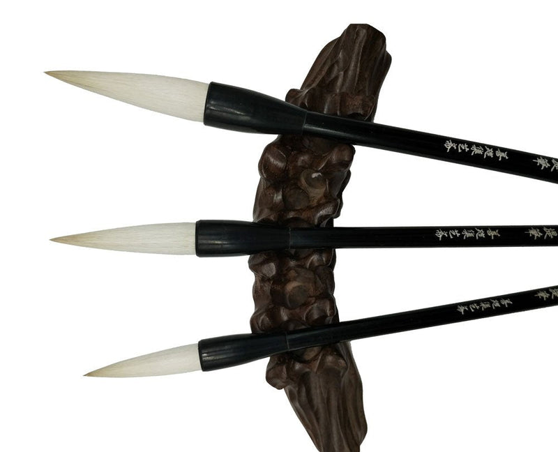 Easyou Hu Chinese Brush for Calligraphy(Running Script) and Sumi Drawing(Flower, Peony) Jianhao(Goat Hair Mixed with Little Wolf) 3pcs/pack(Size:Larger+Medium+Small) jjtb Jianhao jjtb L+M+S - NewNest Australia