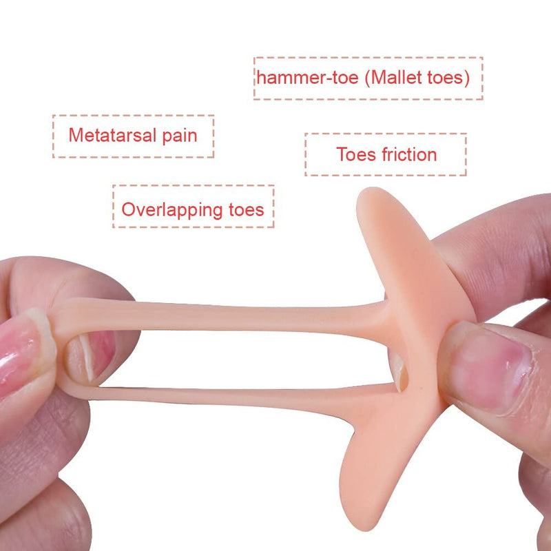 Pedimend Silicone Gel Hammer Toe Crest Pads - 4 Pieces | Claw Crooked Mallet Toes Props Straightener Corrector | Under Toe Support | Orthopedic Metatarsal Rings (Pink) Pink - NewNest Australia