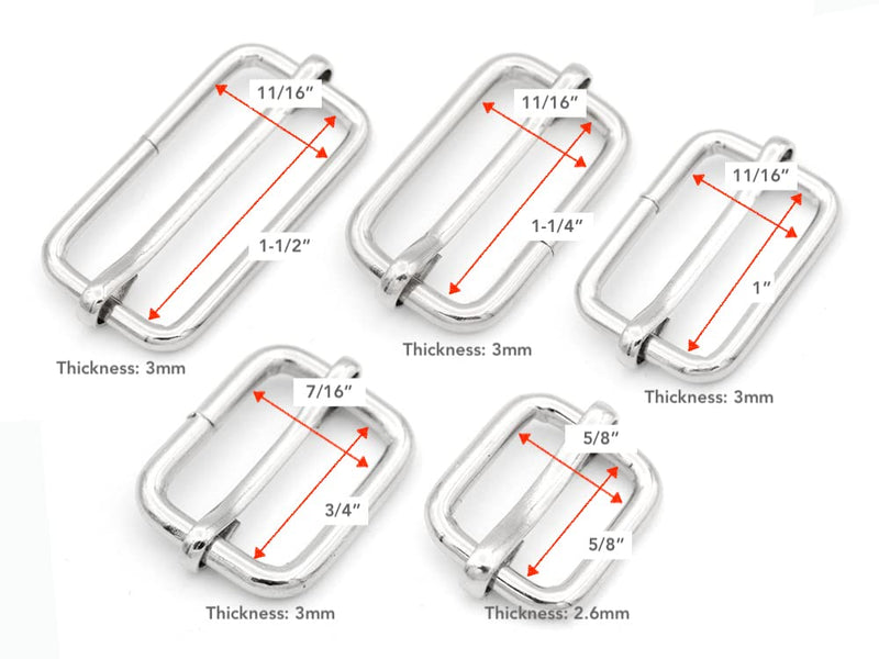 CRAFTMEMORE Triglide Slider 1 1/4", 1 1/2" Belt Keeper Movable Bar Slider Strap Adjuster Rectangle Strap Keeper Purse Making (1 1/2" x 10 pcs, Gold) 1 1/2" x 10 pcs - NewNest Australia