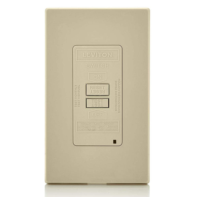 Leviton GFRBF-I Self-Test SmartlockPro Slim Blank Face GFCI Receptacle with LED Indicator, 20-Amp, Ivory - NewNest Australia