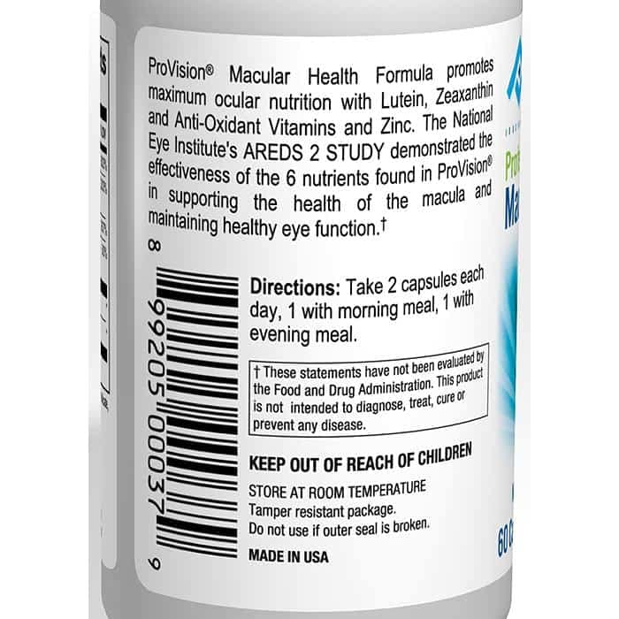 ProVision AREDS 2 Eye Vitamins for Macular Degeneration - Enhance Vision Supplements - Lutein Zeaxanthin Vision Complex - 60 Eye Supplement Capsules - NewNest Australia