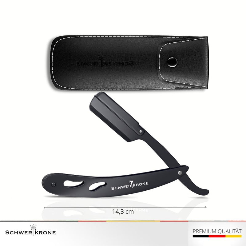 Schwertkrone Men's Razor with 100 Premium Interchangeable Blades + Case (Black) Black - NewNest Australia