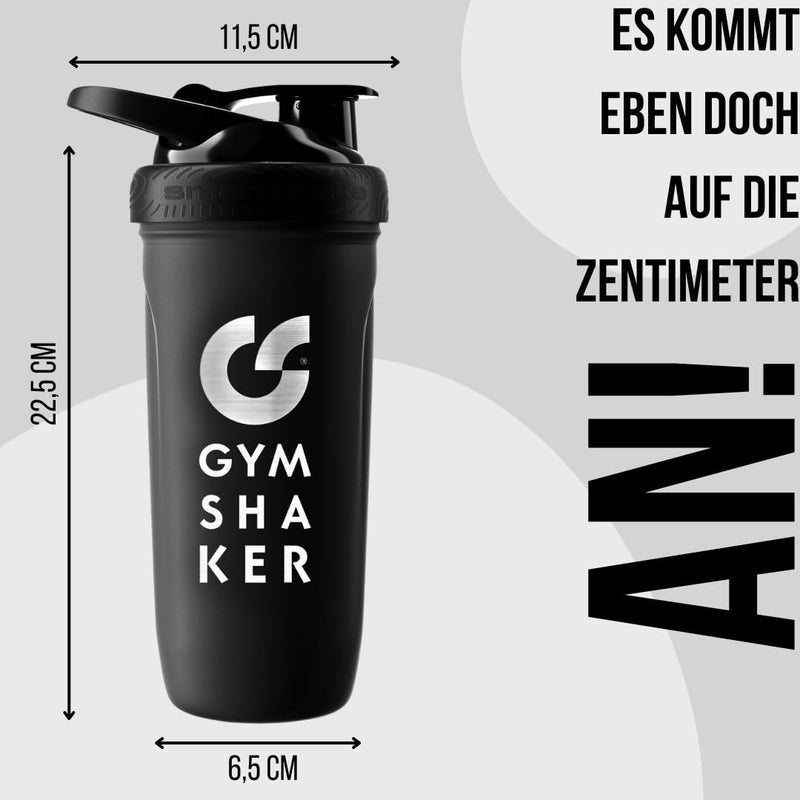 GYMSHAKER stainless steel shaker 900 ml - honeycomb structure sieve for creamy protein shakes - leak-proof & BPA free - black - NewNest Australia