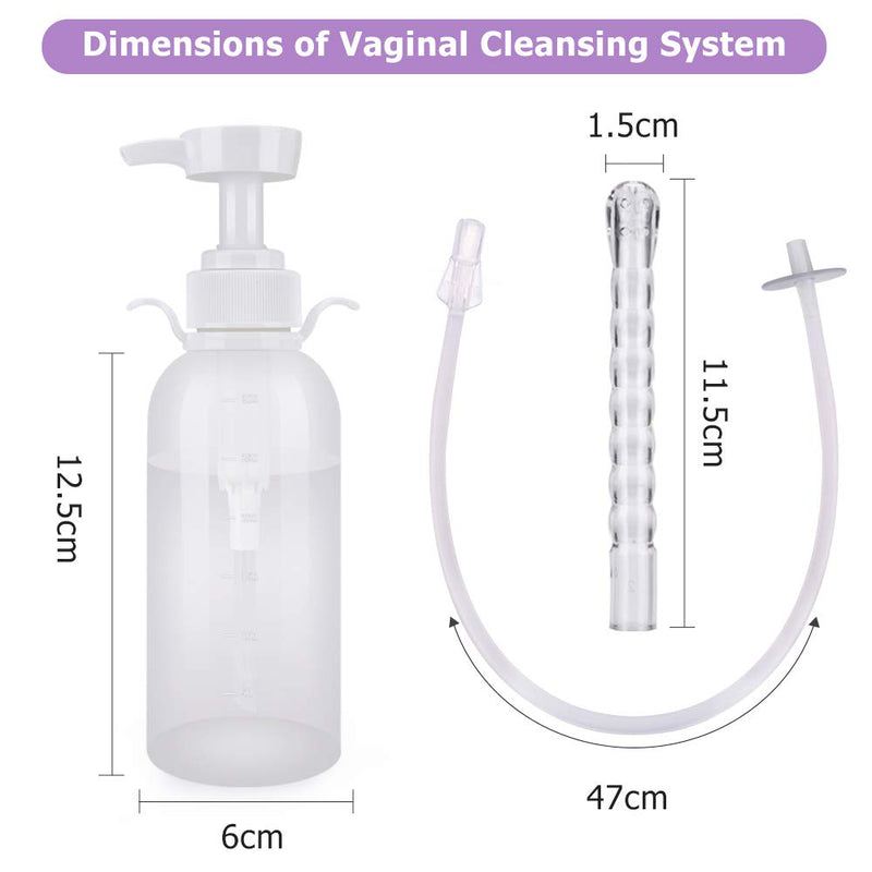 Reusable Vaginal Cleansing System, 300ml Vaginal Cleanser Vaginal Douche for Women, Anal Douche Manual Pressure Enemas for Douche Vagina Cleaning Kit with 3 Nozzle Tips, Suitable for Men and Women - NewNest Australia