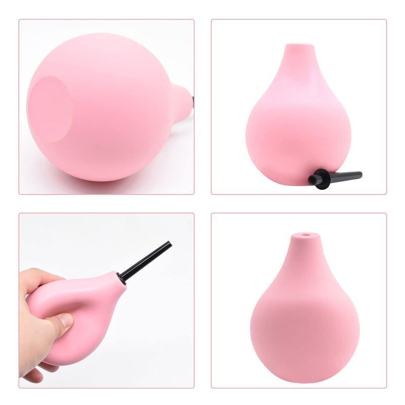 MIVAIUN 225 ML Bulb Douche Set for Men Women, 2 X Reusable Slim Nozzle, 1 X Long Tube Hose Nozzles and 1 X Storage Bag, Silicone Douche Bulb Comfortable Washing Cleaning Douche Kit (Pink) Pink - NewNest Australia
