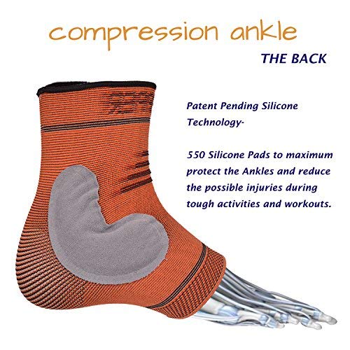 Thx4COPPER Infused Compression Ankle Brace, Silicone Ankle Sleeve Support, Pain Relief from Plantar Fasciitis, Achilles Tendonitis- Reduce Foot Swelling & Prevent Ankle Injuries Large - NewNest Australia
