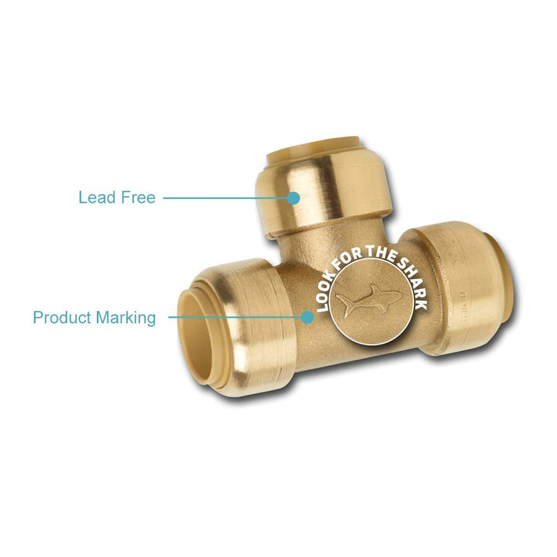 SharkBite U3523LFA Stop Valve Connector Plumbing Fitting, Compression Push-to-Connect PEX, Copper, CPVC, 1/4 inch (3/8 inch OD) x 3/8 inch - NewNest Australia