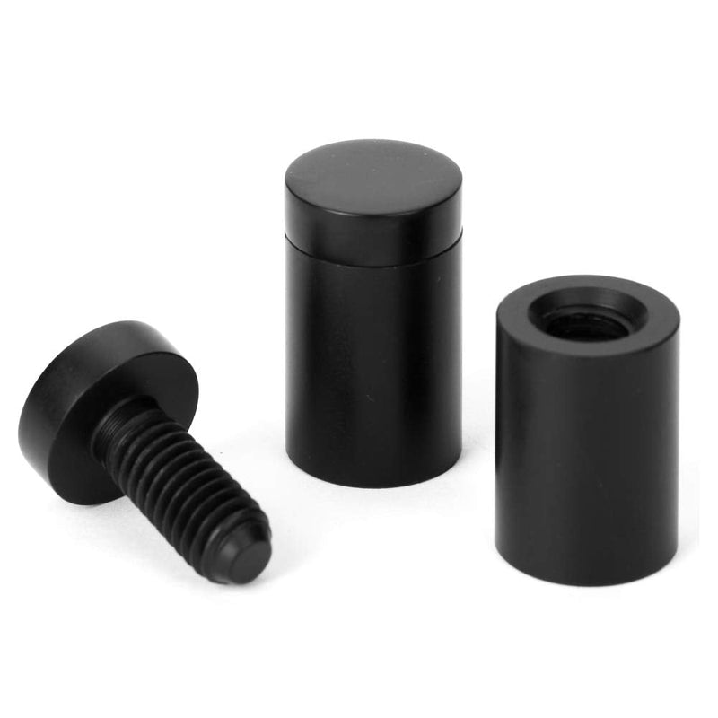TOPNIKE Sign Standoff 3/4"x 1", Store Sign Holders Screws, Black Aluminum, for Acrylic, Glass, PVC, Glass Panel, Wood with 2 pcs Spacers, Pack of 4 - NewNest Australia