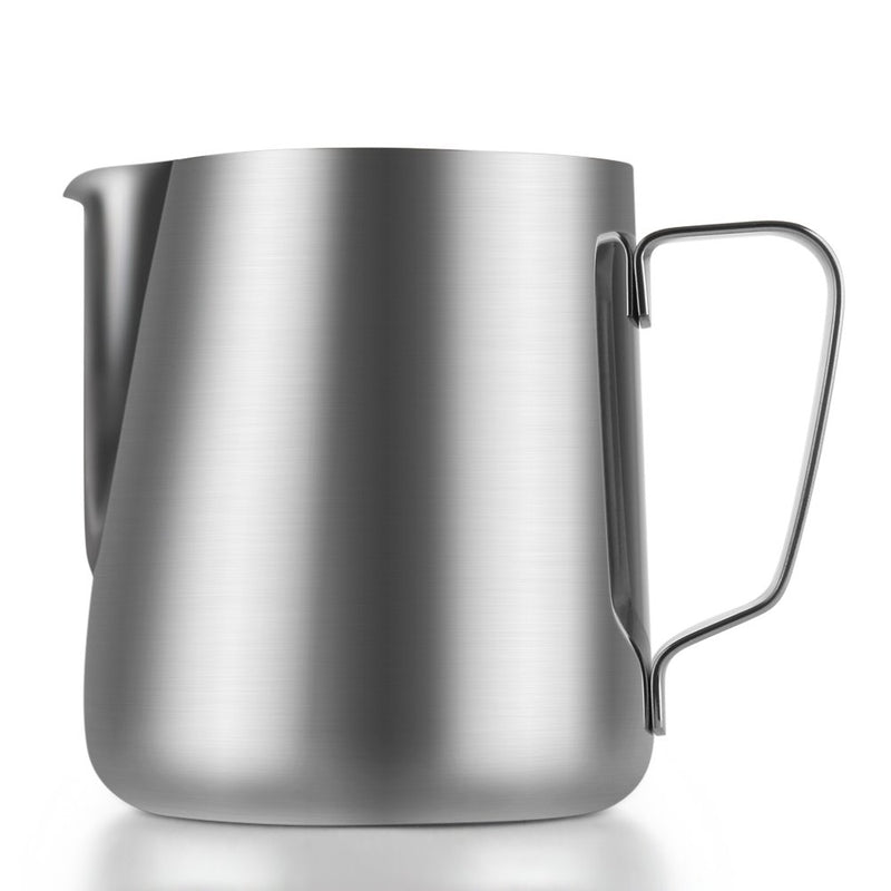 Flexzion Stainless Steel Milk Frothing Pitcher - Milk Boiler Cup Jug Creamer Accessories Suitable for Barista, Espresso Machines, Cappuccino Coffee, Milk Frother, Latte Art 12 oz (350 ml) - NewNest Australia