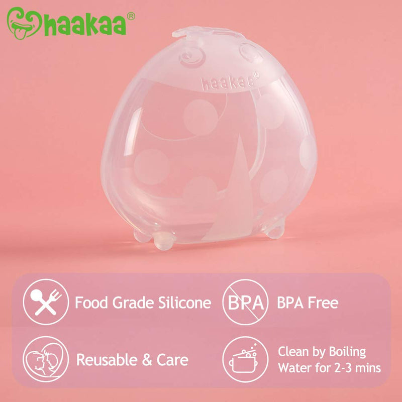 haakaa Ladybug Breastmilk Collector Wearable Nursing Cups Silicone Breast Milk Catcher with Bottle Brush for Breastfeeding, 2.5oz/75ml, 1pc 1 Count (Pack of 1) - NewNest Australia