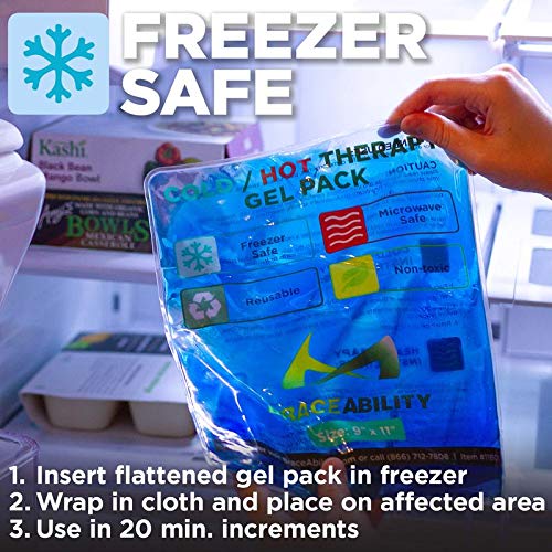 BraceAbility Reusable Heat/Ice Pack for Injuries | Kid Friendly, Flexible Hot and Cold Therapy Gel Compress, Large Microwavable Hip Wrap, Back or Knee Pain Aid, Medical Surgery Icing Bag (9" x 11") - NewNest Australia