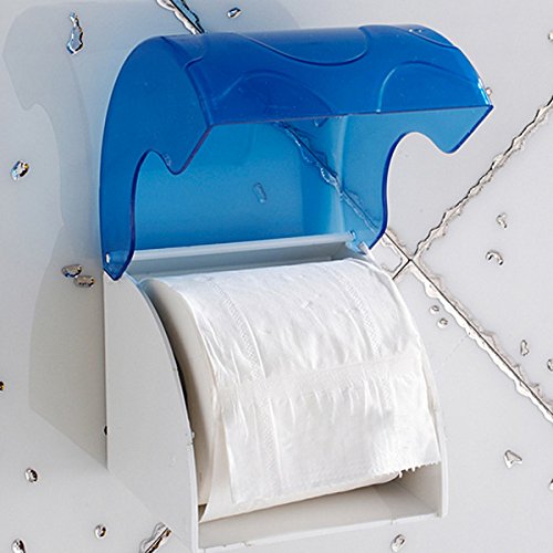 YOMESTE Wall Mounted Waterproof Paper Holder Bathroom Paper Roll Holder (Blue) Blue - NewNest Australia