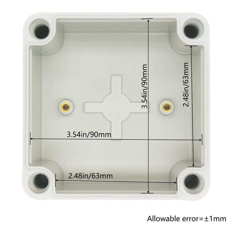 Zulkit Junction Box ABS Plastic Dustproof Waterproof IP67 Junction Boxes Universal Electrical Project Enclosure Durable DIY Electronic Project Box Grey 3.94 x 3.94 x 2.95 inch (100 x 100 x 75 mm) 3.94" x 3.94" x 2.95" - NewNest Australia